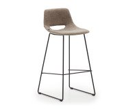 Hocker Zahara, Stahlbeine, schwarze Oberfläche, H.76 cm