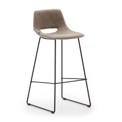 Tabouret Zahara pieds en acier finition noire H.76 cm