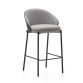 Eamy light grey stool in an ash wood veneer with a black finish and black metal, 65 cm