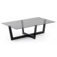 Mesa de centro Plam cristal negro y estructura de acero acabado negro 120 x 70 cm