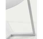 DE_Table d'appoint Raeam en verre trempé et acier finition blanche Ø 50 cm