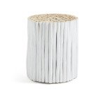 Filip solid teak with white finish side table, Ø 35 cm