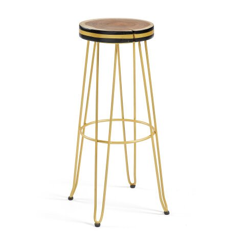 Tabouret Faye doré hauteur 74 cm