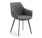 Chaise Amira polyuréthane et pieds acier