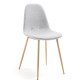 Chaise Yaren gris clair et pieds en acier effet bois