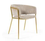 Chaise Runnie chenille et pieds acier