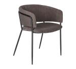 Chaise Runnie velours à grosses côtes et pieds acier