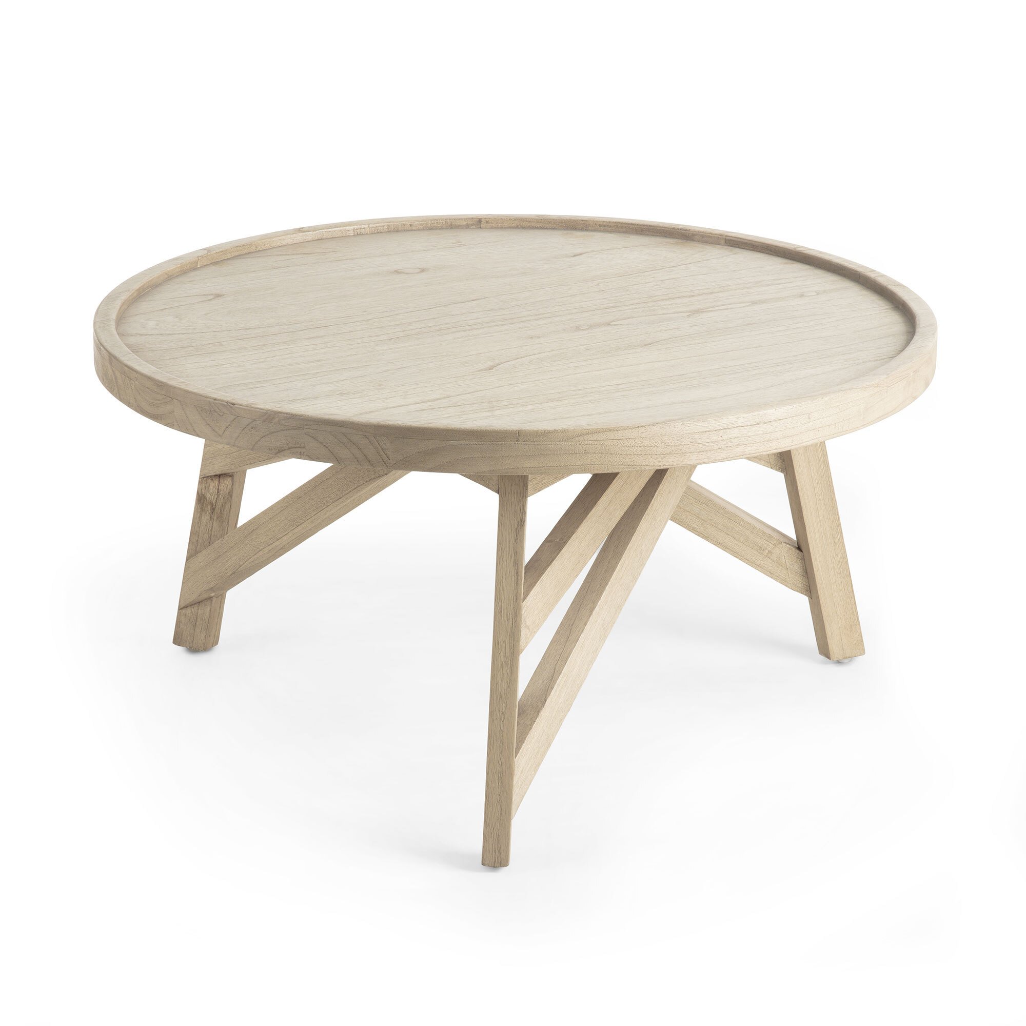 Table basse Tenda en bois de Mindy massif Ø 81 cm