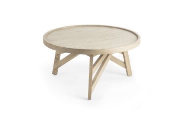 Mesa de centro Tenda madera maciza de mindi Ø 81 cm
