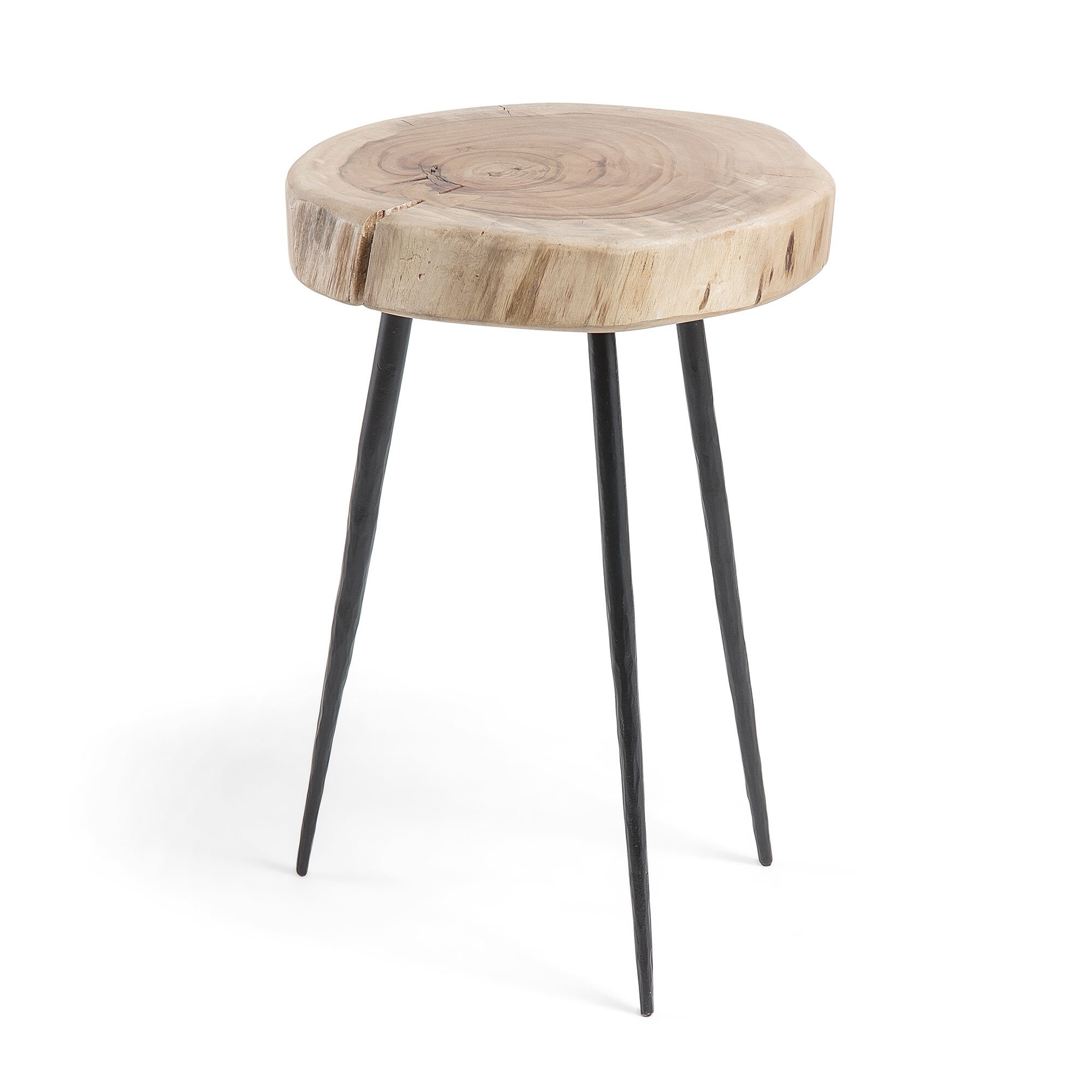 DE_Table d'appoint Eider en bois massif acacia et acier Ø 35 cm