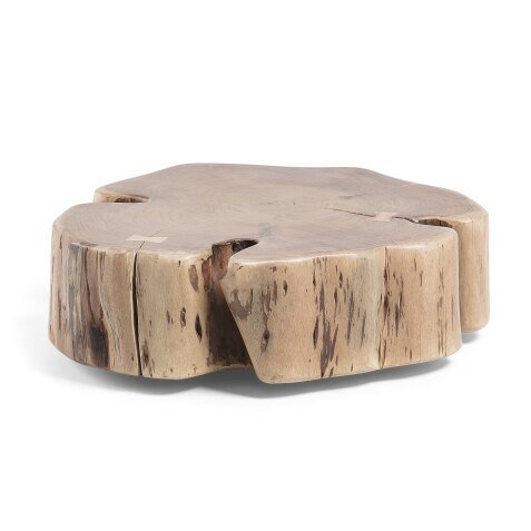 Mesa de centro con ruedas Essi madera maciza de acacia Ø 65 x 60 cm