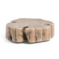 Mesa de centro con ruedas Essi madera maciza de acacia Ø 65 x 60 cm