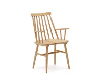 Silla con brazos Tressia DM y madera maciza de caucho lacado 