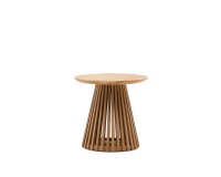 Mesa auxiliar Jeanette de madera maciza de teca Ø 50 cm