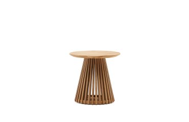 Mesa auxiliar Jeanette de madera maciza de teca Ø 50 cm