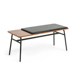 Carabel bench in steel and walnut veneer, 100 cm