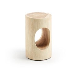 Mesa auxiliar Halker de madera maciza de mungur Ø 30 cm