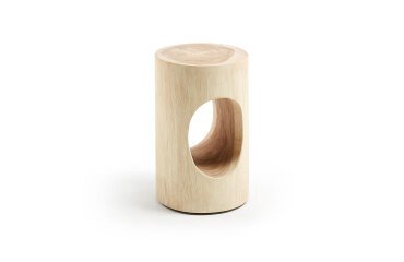 Mesa auxiliar Halker de madera maciza de mungur Ø 30 cm