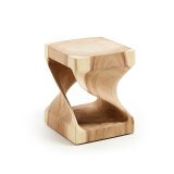 DE_Table d'appoint Hakon en bois massif de Mungur et intérieur sculpté 30 x 30 cm