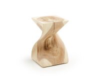 Mesa auxiliar Hakon de madera maciza de mungur 30 x 30 cm