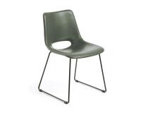 Silla Zahara verde y patas de acero acabado negro