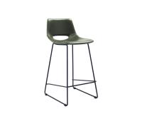 Tabouret Zahara pieds en acier finition noire H 65 cm