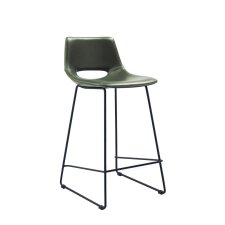 Tabouret Zahara pieds en acier finition noire H 65 cm