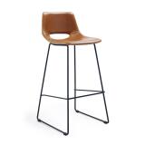 Tabouret Zahara pieds en acier finition noire H.76 cm