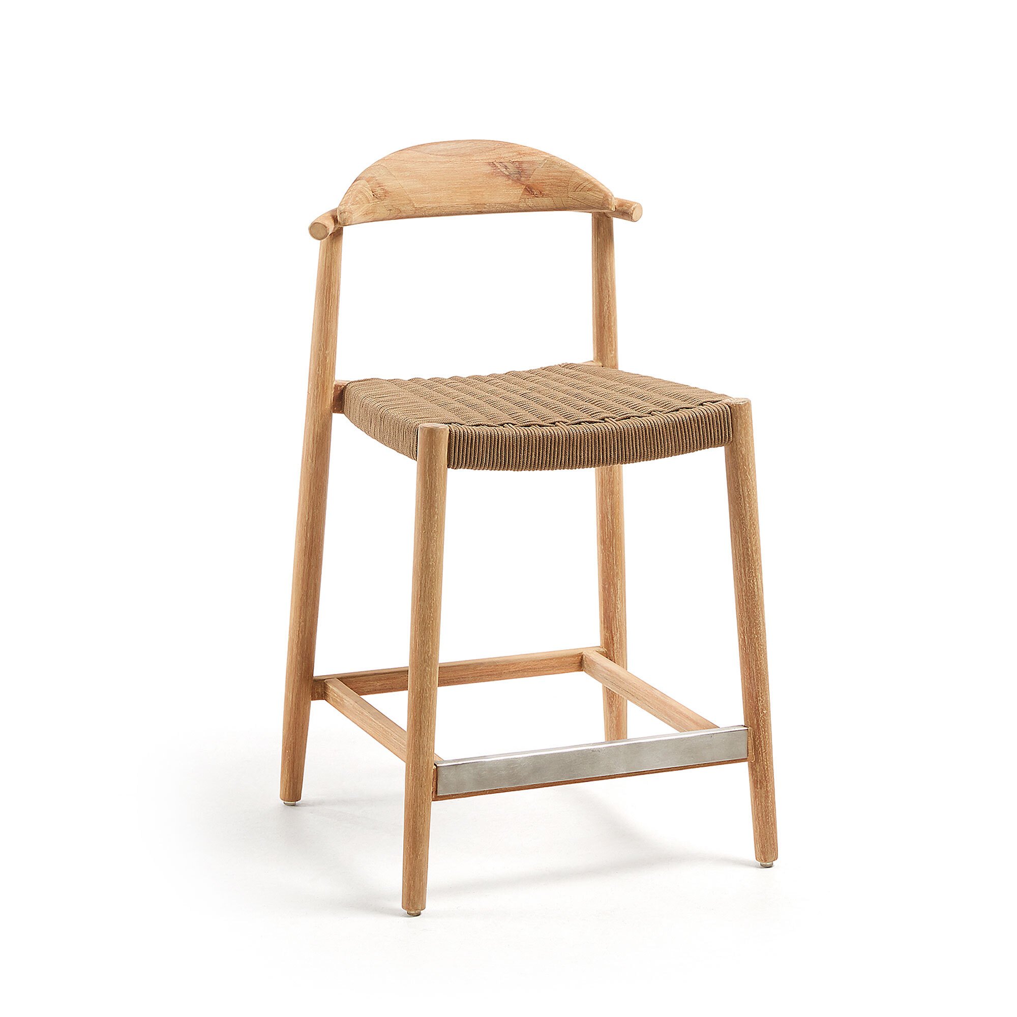 Nina stool in solid acacia wood height 62 cm