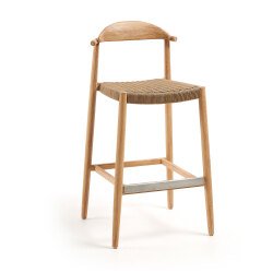 Nina stool in solid acacia wood, height 76 cm