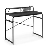 DE_Bureau Foreman en mélamine finition noire et pieds en acier noir 98 x 46 cm