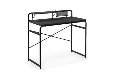 Escritorio Foreman melamina acabado negro patas de acero acabado negro 98 x 46 cm