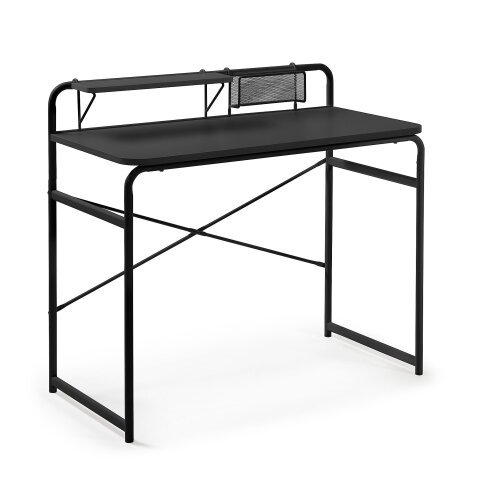 Bureau Foreman en mélamine finition noire et pieds en acier noir 98 x 46 cm