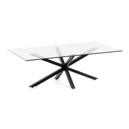 Argo coffee table glass black legs 130 x 70 cm