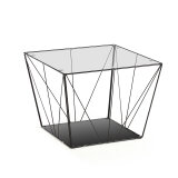 DE_Table basse Tilo en verre et structure en acier noir 60 x 60 cm