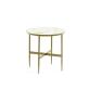 Elisenda glass side table in white with golden steel structure Ø 50 cm