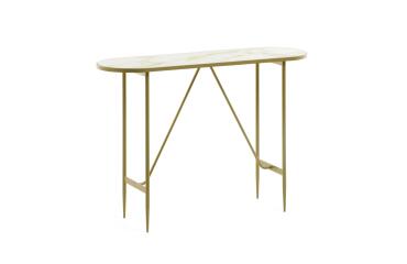 Consola Elisenda 110 x 76 cm dorada y con mármol