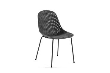 Chaise d'extérieur Quinby - plastique recyclable - pieds acier