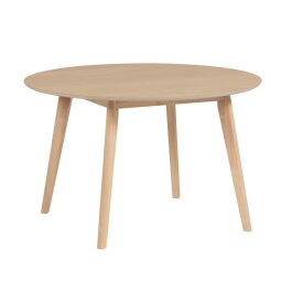 Table ronde Batilde en hévéa massif avec contreplaqué de frêne Ø 120 cm