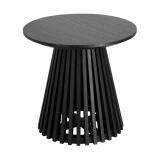 Table d’appoint Jeanette en bois de Mindy massif noir Ø 50 cm