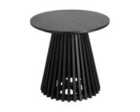 Mesa auxiliar Jeanette de madera maciza de mindi negro Ø 50 cm