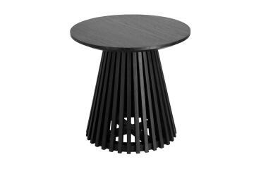 Mesa auxiliar Jeanette de madera maciza de mindi negro Ø 50 cm