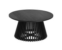 Mesa de centro Jeanette de madera maciza de mindi negro Ø 80 cm