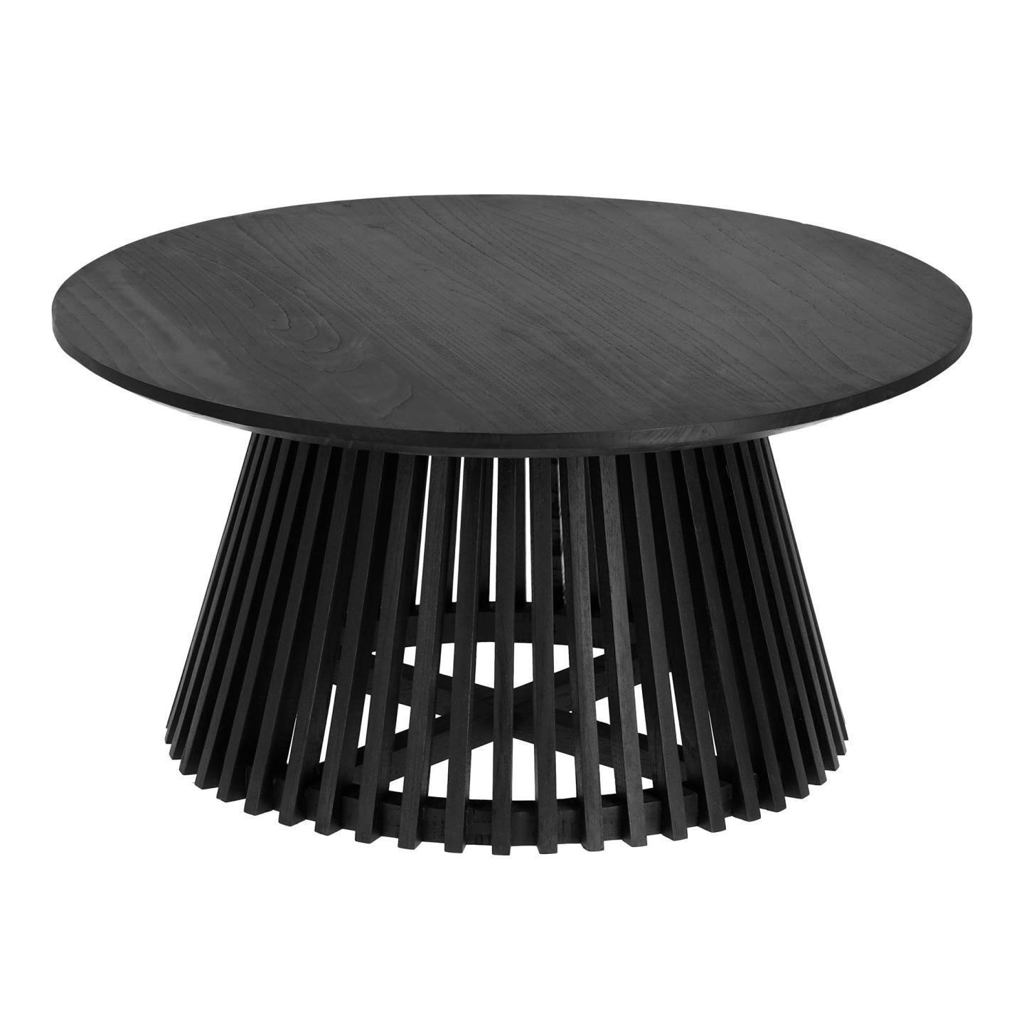 Table basse Jeanette en bois de Mindy noir Ø 80 cm