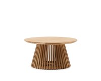 Mesa de centro Jeanette de madera maciza de teca Ø 80 cm