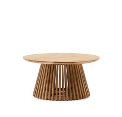 Mesa de centro Jeanette de madera maciza de teca Ø 80 cm