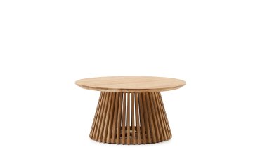 Mesa de centro Jeanette de madera maciza de teca Ø 80 cm