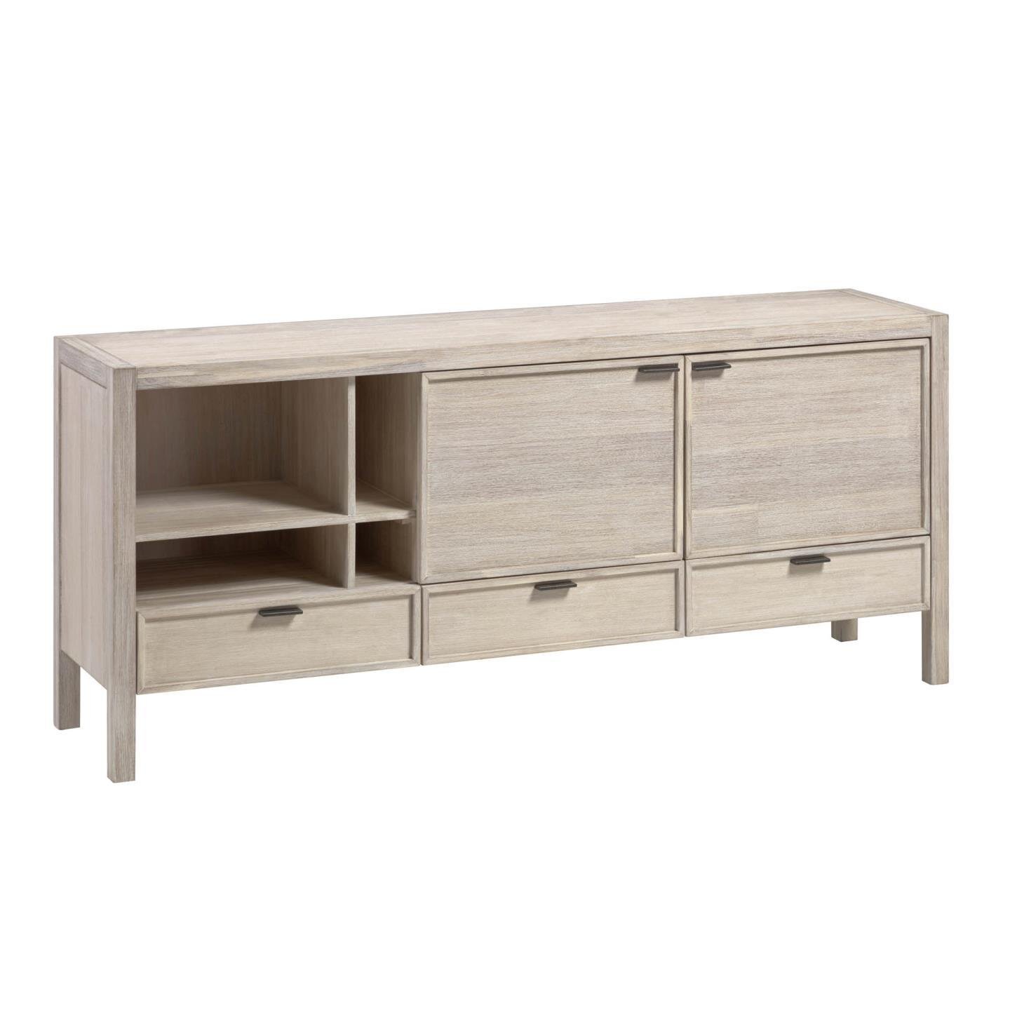 Buffet Alen 2 portes et 3 tiroirs en bois d'acacia massif 185 x 80 cm