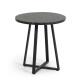 Tella round terrazzo table in black with steel legs, Ø 70 cm