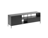 Mueble TV Shantay 1 puerta y 1 cajón de metal con acabado pintado negro 150 x 50 cm
